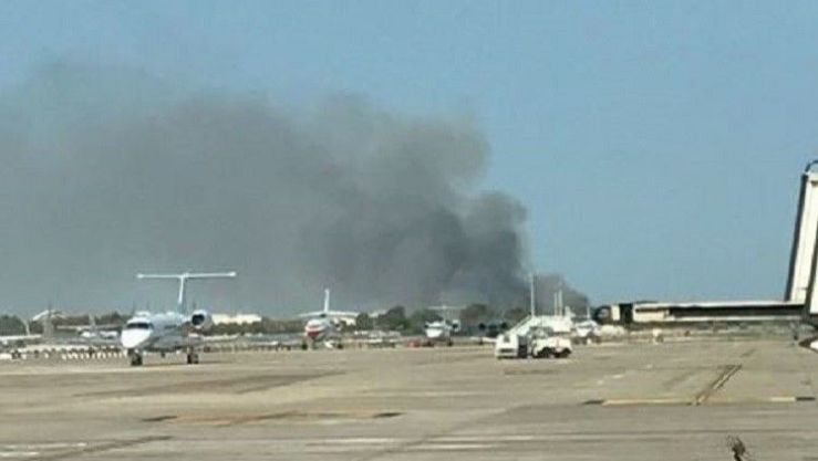 حريق بمطار برشلونة الدولي