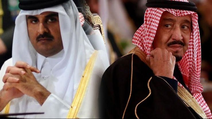 الملك السعودي والأمير القطري