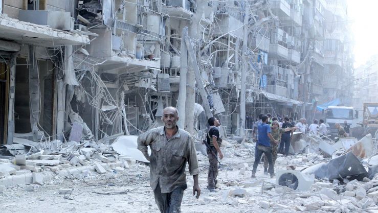 حلب تعرضت لتدمير شامل من جاء قصف نظام بشار الأاسد