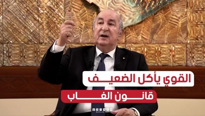 الرئيس تبون: القوي يأكل الضعيف وتم محو القانون الدولي.. هناك 5 دول تتحكم في العالم