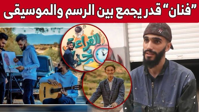 "محمد".. فنان من النعامة يبدع بريشته في رسم أجمل الجداريات.. شاهد