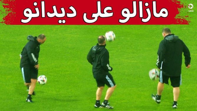 شاهدوا.. الناخب الوطني #جمال_بلماضي يبدع في مداعبة الكرة في الحصة التدريبية