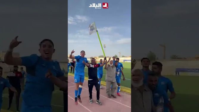 إحتفال رئيس مستقبل الرويسات 🔵⚪️ #لعروسي عقب الفوز على إتحاد الحراش 🟡⚫️