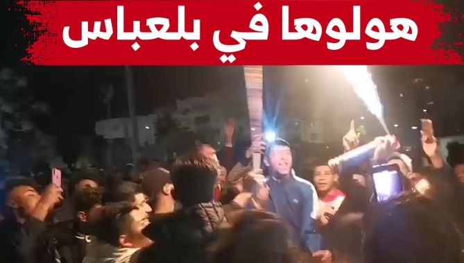 أجواء خارقة للعادة لاحتفال الأنصار بسيدي بلعباس والجميع يردد "فلسط.ين الشـ.هداء"..شاهدوا
