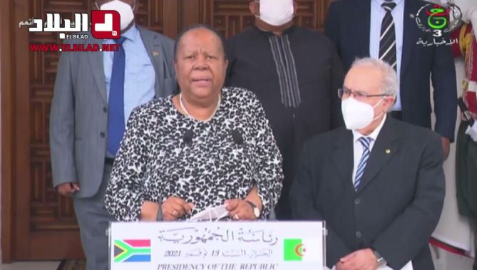 التصريح الكامل لوزيرة خارجية جنوب إفريقيا بعد إستقبالها من طرف الرئيس تبون