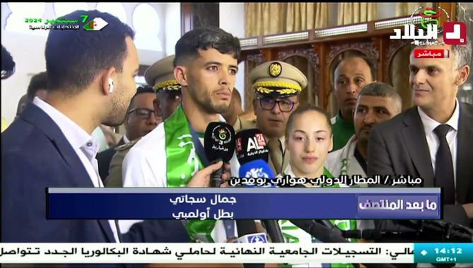"عشنا أيام تاريخية.. و شرف ليا" هذا ماقاله #البطل_الاولمبي جمال #سجاتي يعد إستقباله