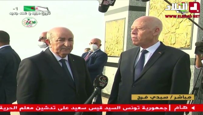 الرئيس التونسي: تاريخ البلدين مشترك والدم الجزائري والتونسي اختلط في عديد المناسبات أثناء الثورة