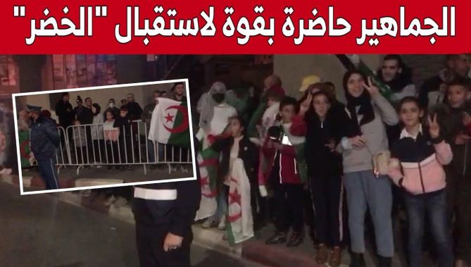 شاهدوا الجماهير الكبيرة التي تنتظر وصول أبطال العرب إلى أرض الوطن