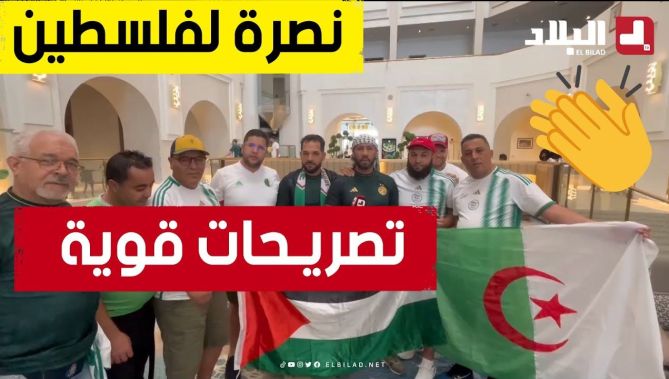 شــــاهدوا .. تصريــحات قوية لأنصار المنتخب الجزائري نصرة للقضيـــة الفلسطيــنية قبل ودية مصر
