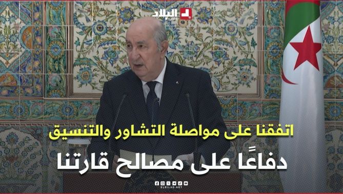 رئيس الجمهورية:  اتفقنا على مواصلة التشاور والتنسيق دفاعًا على مصالح قارتنا