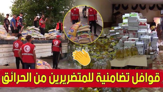 قوافل تضامنية من مختلف الولايات لفائدة متضرري حرائق غابات البويرة.. شــاهدوا :