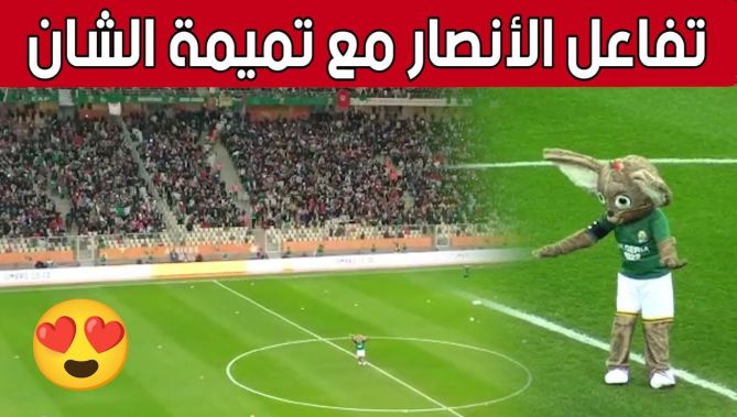 شاهد تفاعل جماهير #ملعب_نيلسون_مانديلا مع #تميمة_الشان 🇩🇿🥰