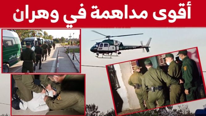 شاهدوا قوات الدرك الوطني في أقوى مداهمة بواسطة المروحيات لأوكـ..ار الجـ..ريمة والمخـ..درات بوهران